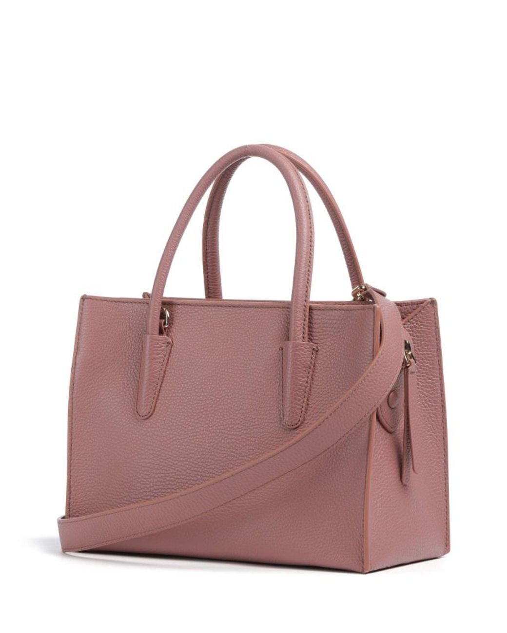 Coccinelle Pink Structured Logo Tote Bag