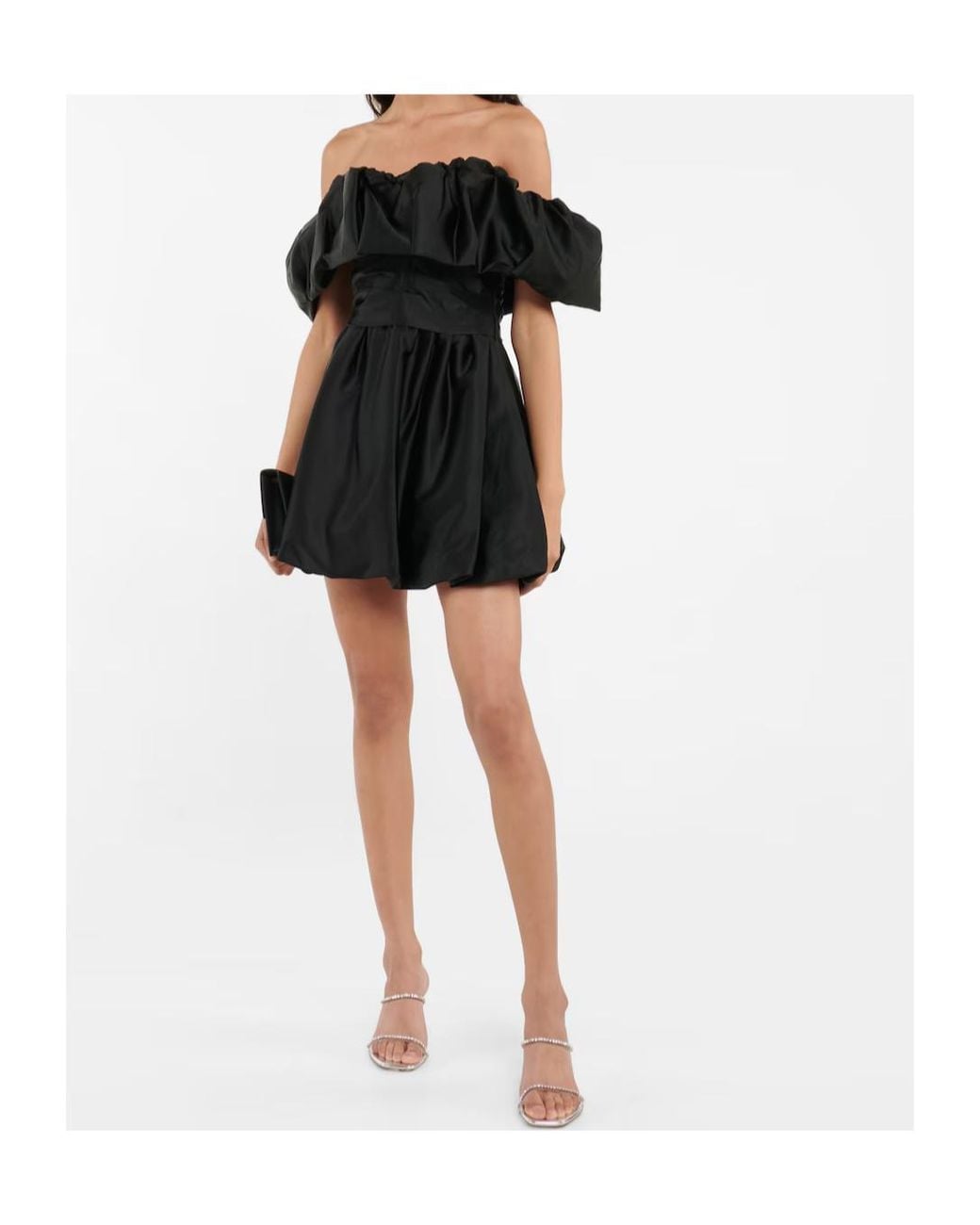 Jonathan Simkhai Black Off-Shoulder Pleated Dress