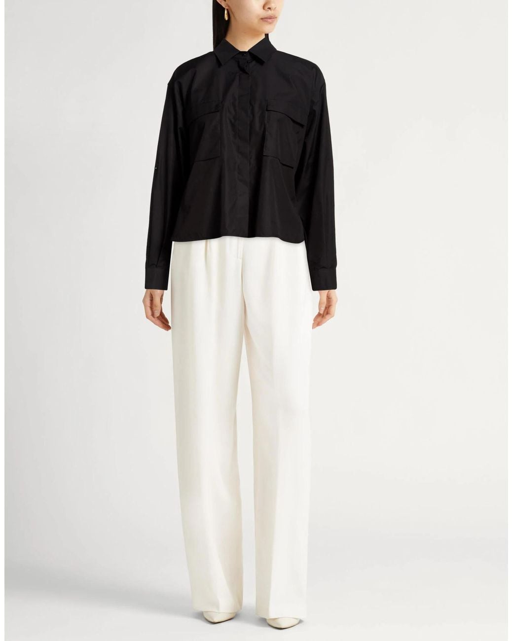 Max Mara Black Solid-Color Shirt