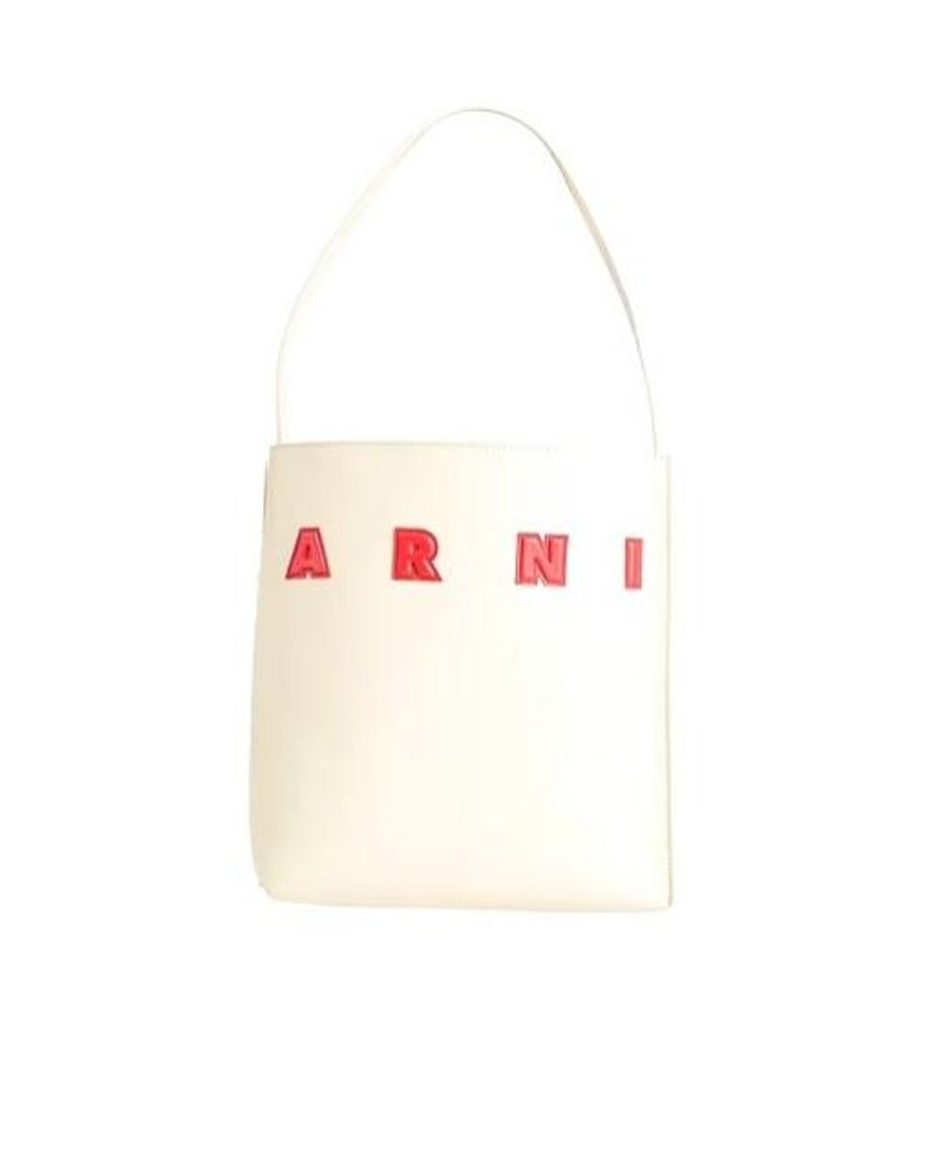 Marni White Mediumsize Leather Tote Bag