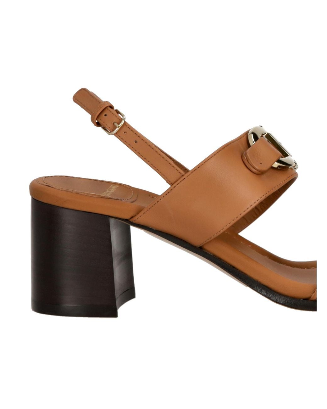 Ferragamo Brown Ferragamo Gancini-Buckle Square-Toe Sandals