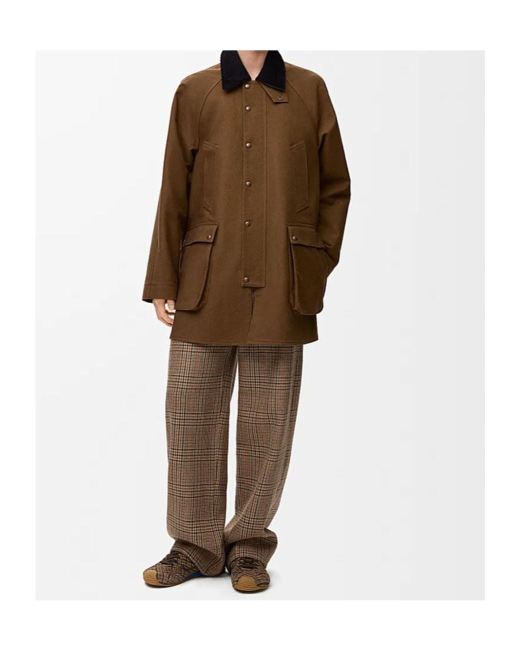 Loewe Brown Anagram-Logo Belted Cotton Jacket for men