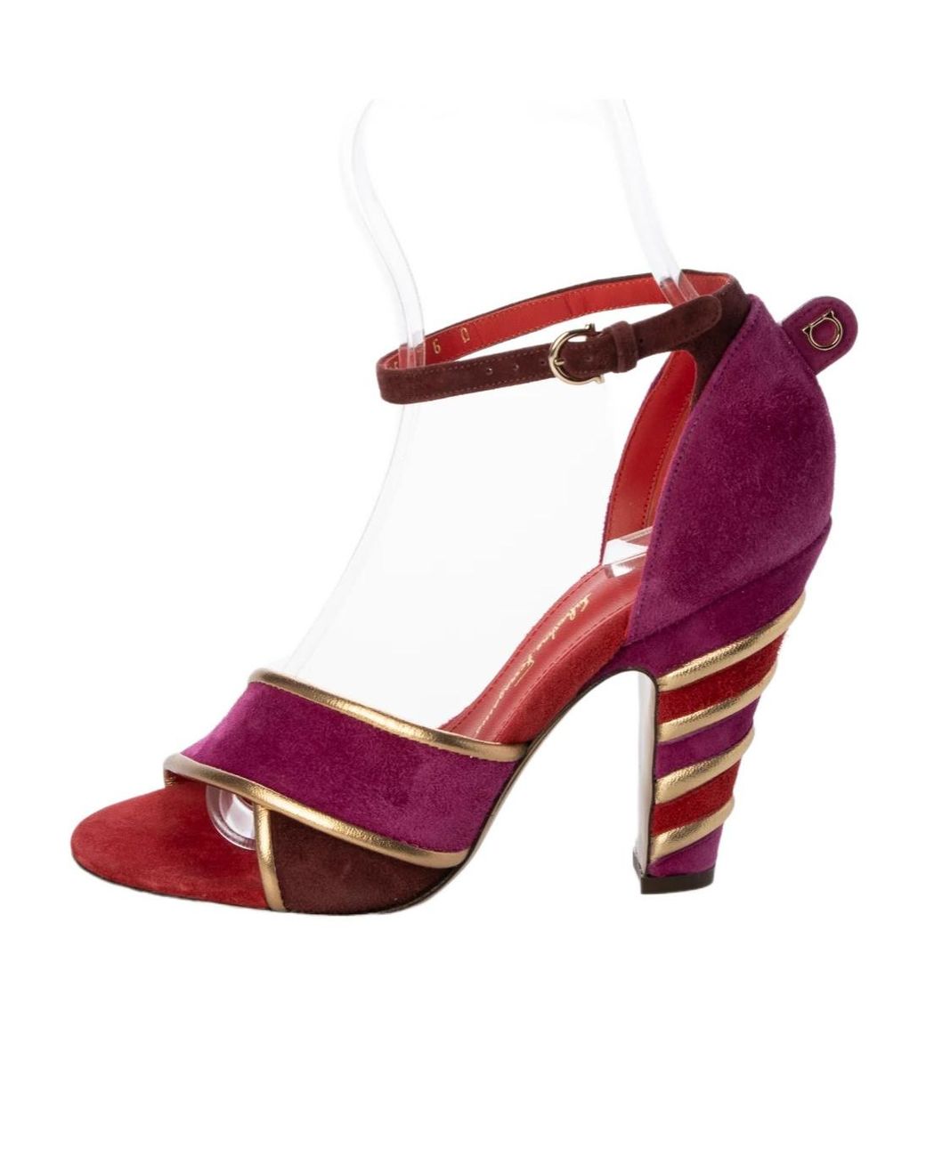 Ferragamo Pink Logo Details High-Heeled Sandals