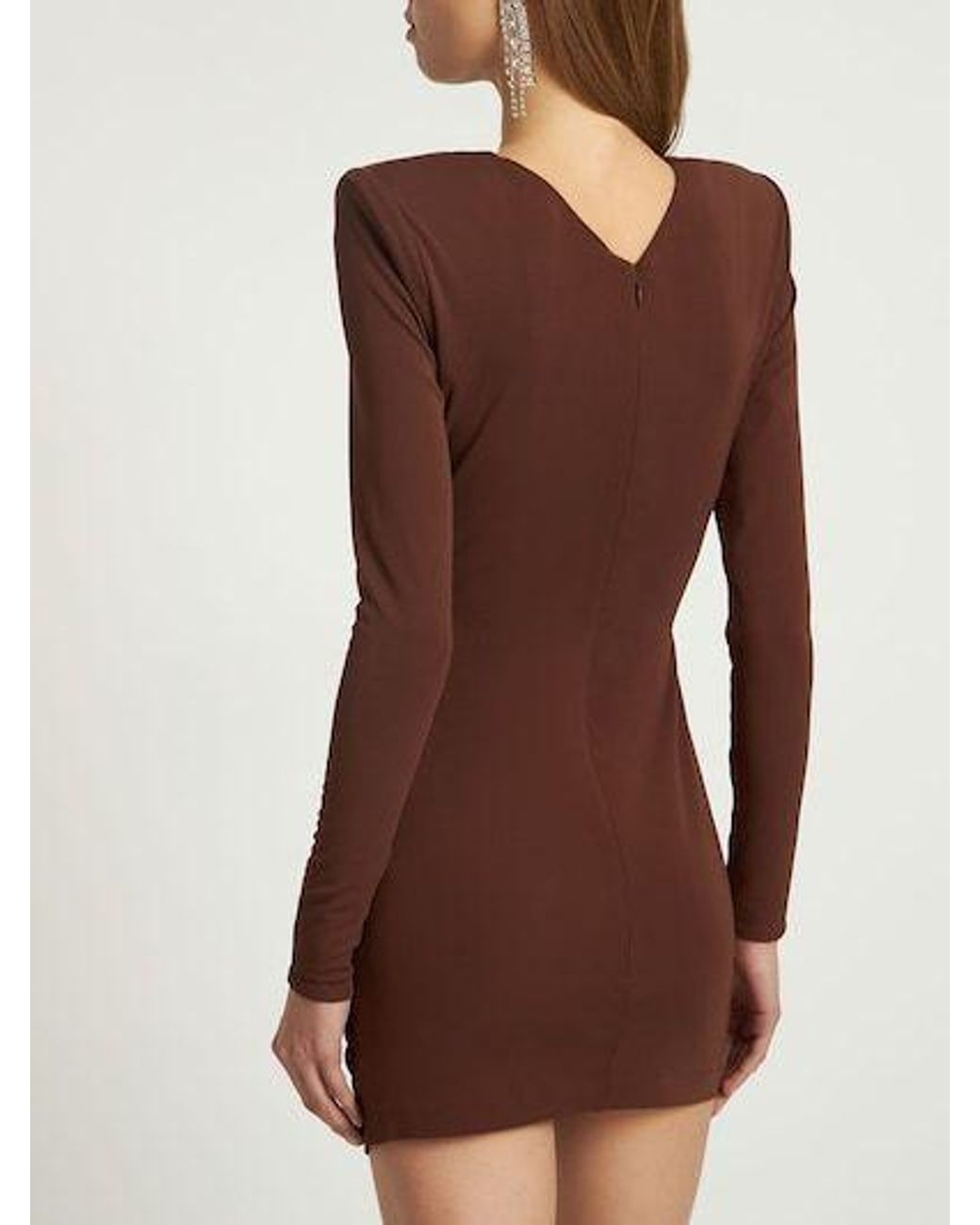 Roland Mouret Brown Pleated Mini Dress