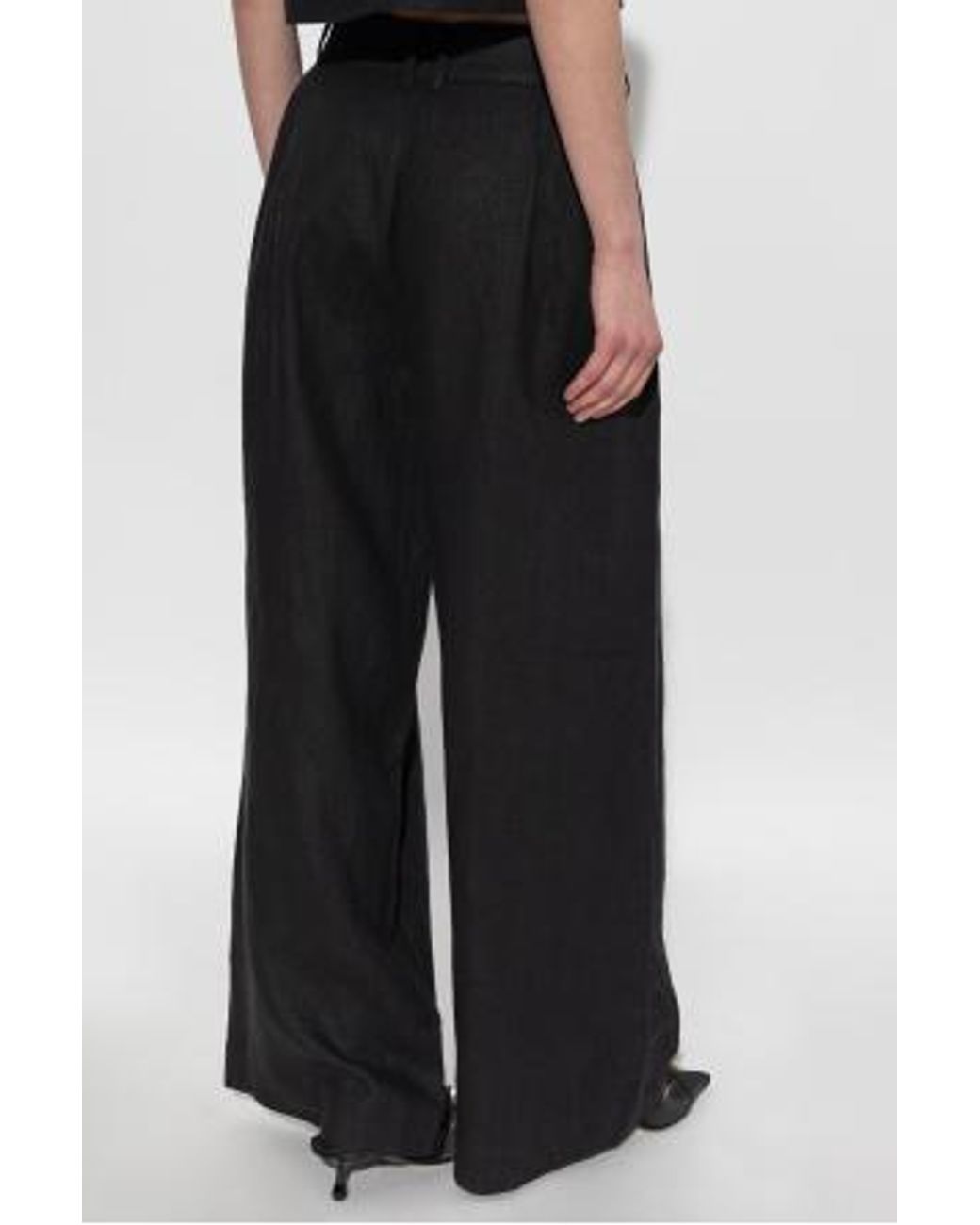 Posse Black Pleated Palazzo Pants