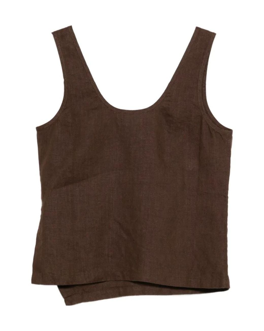 Closed Brown Split Tank Top