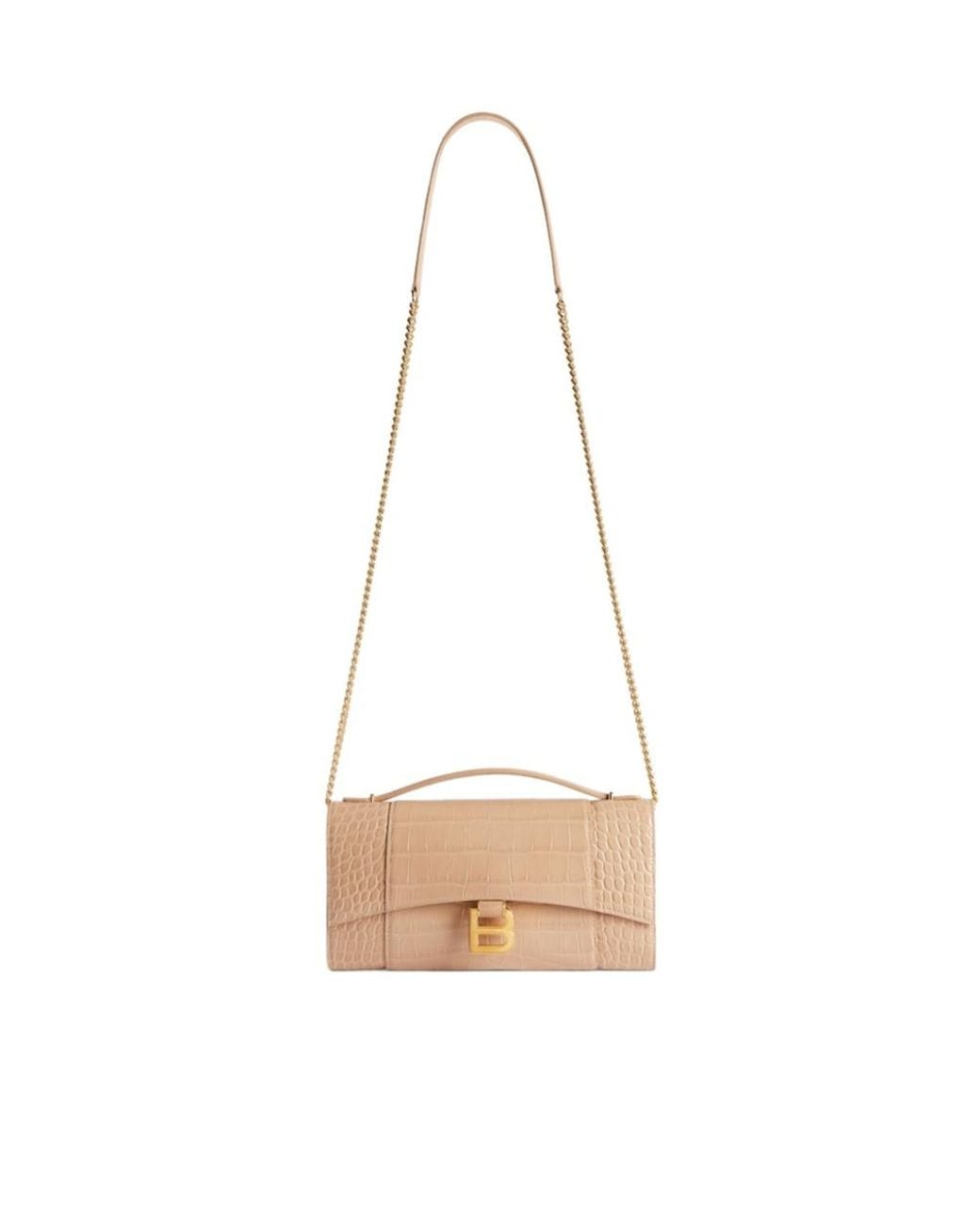 Balenciaga Natural Hourglass Pochette With Chain