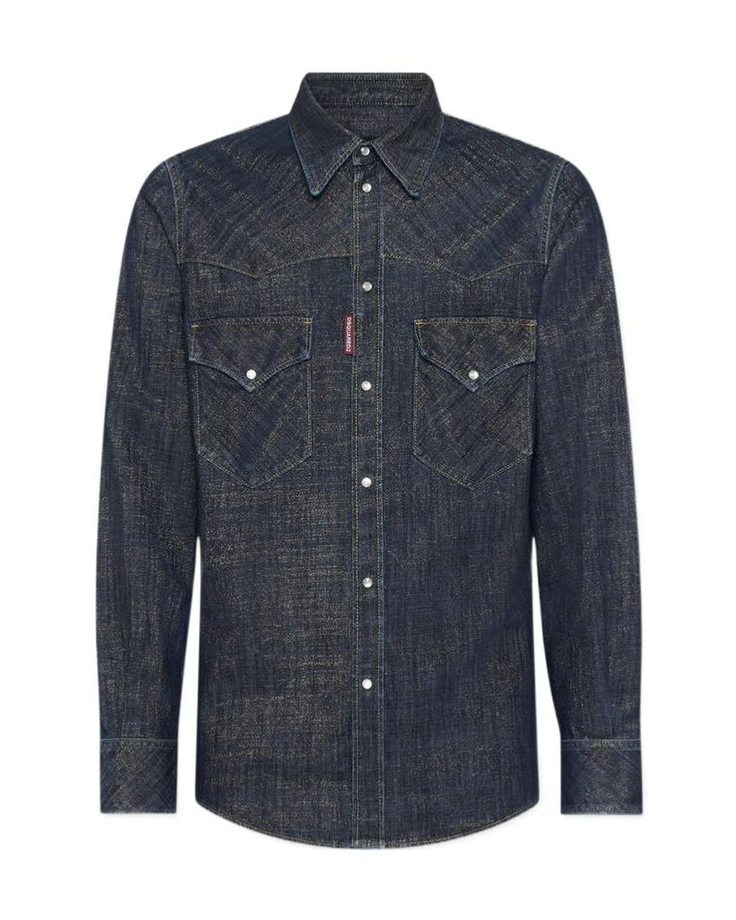 DSquared² Blue Flap Pocket Denim Shirt for men