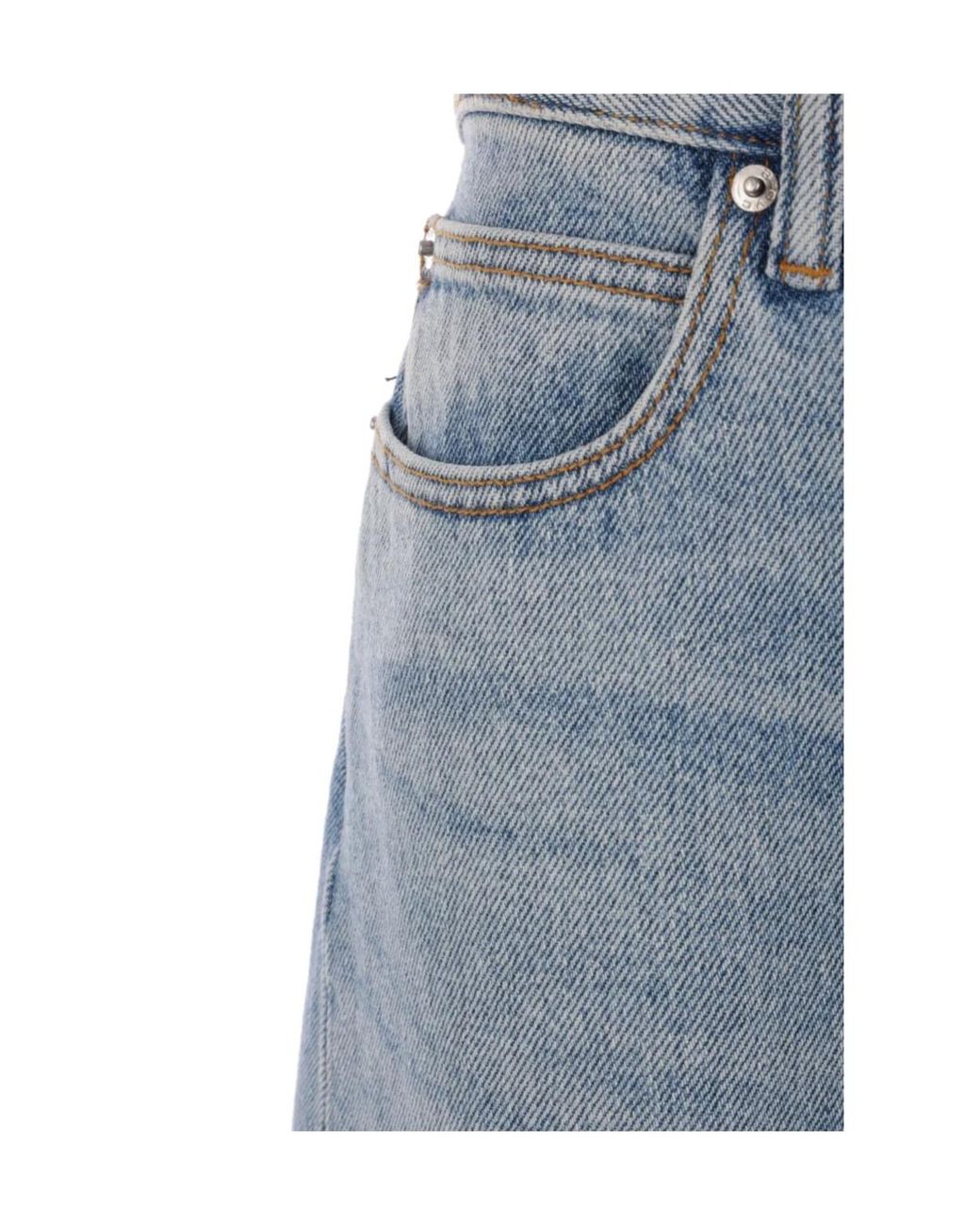 Alexander Wang Blue Mesh Back Wide-Leg Jeans