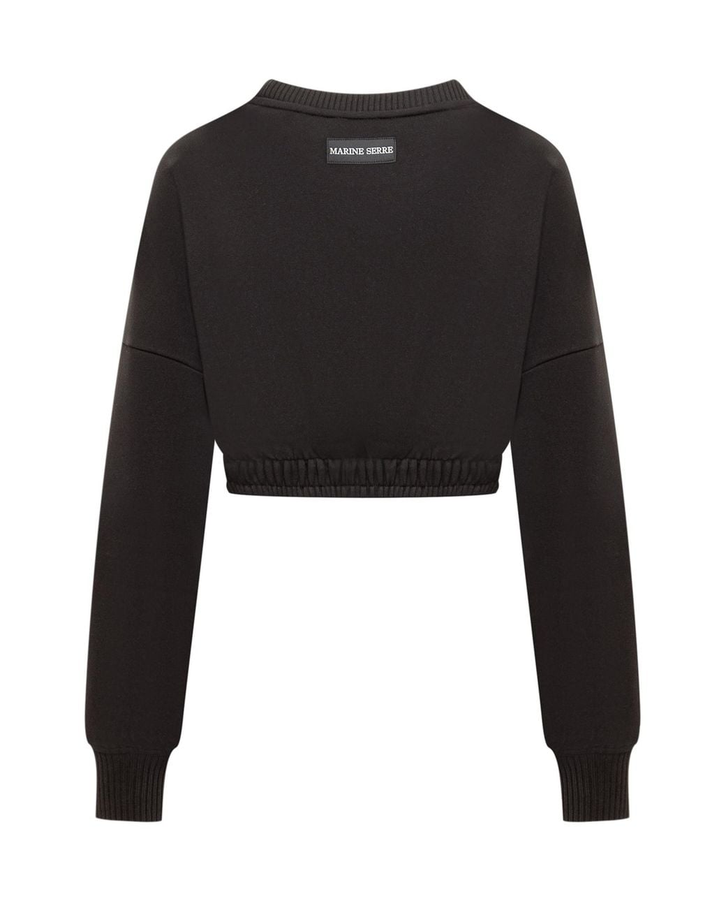 MARINE SERRE Black Moon Embroidered Cropped Knit Jumper