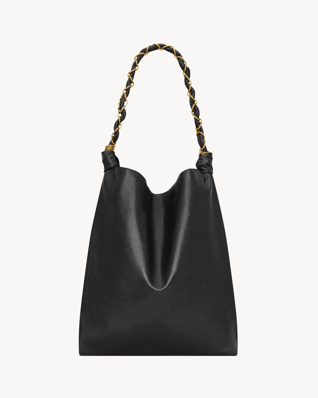 Saint Laurent Black Amalia Logo Plaque Shoulder Bag