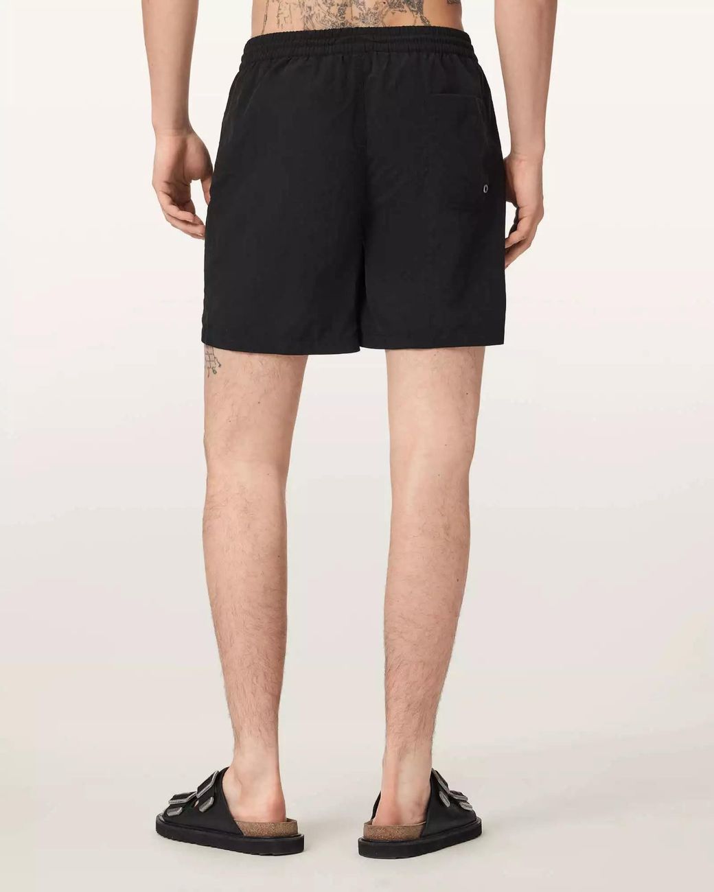 AllSaints Black Drawstring Swimming Trunks for men