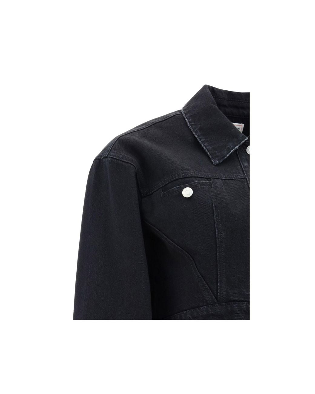 McQueen Black Cropped Denim Jacket