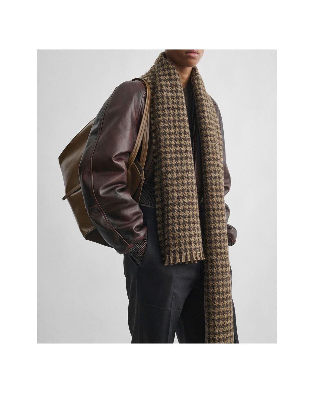 Phoebe Philo Brown Plaid Scarf