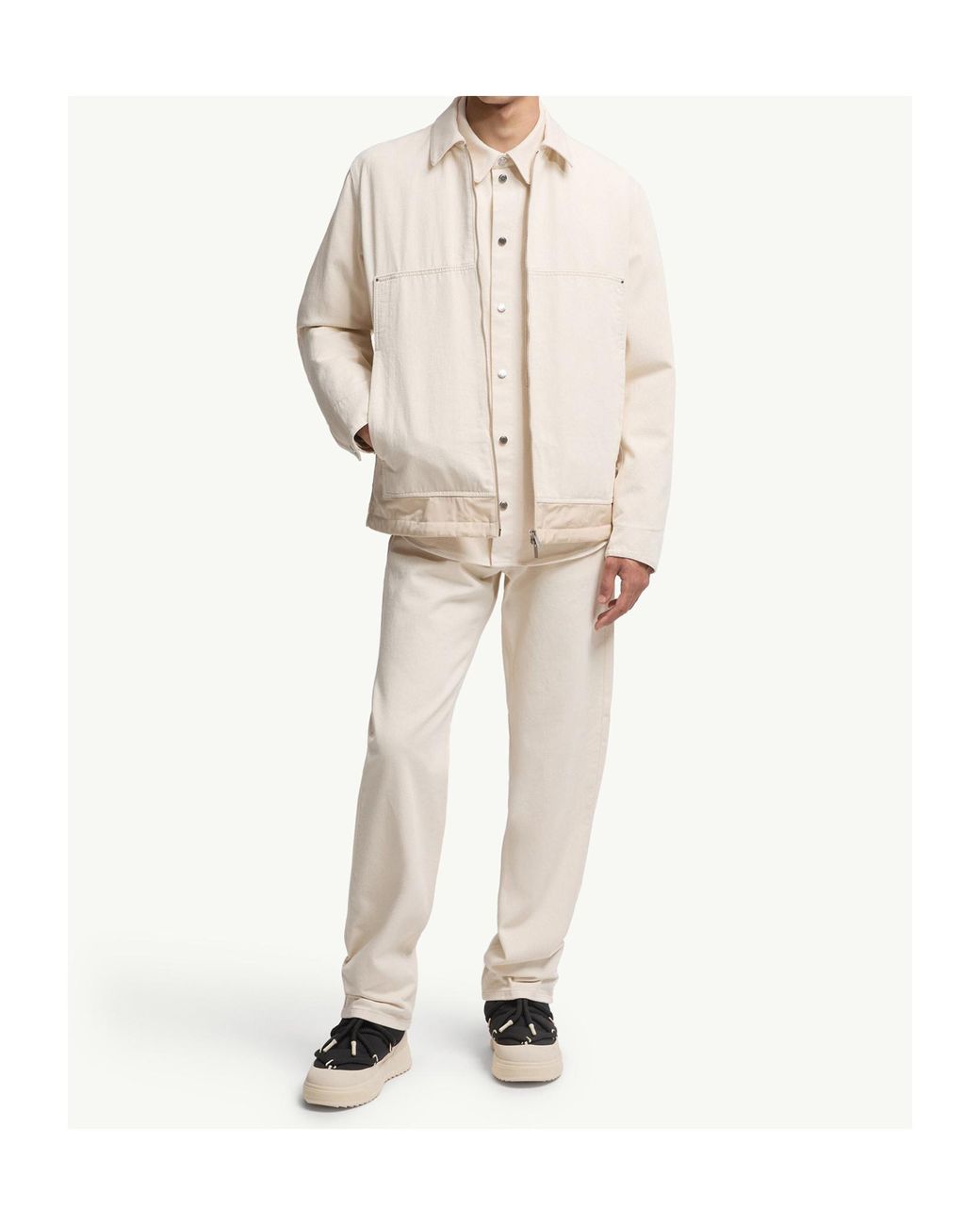 Moncler White Logo-Patch Jeans for men