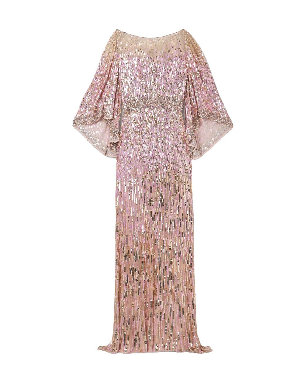 Jenny Packham Pink Shimmer Sequin Evening Dress