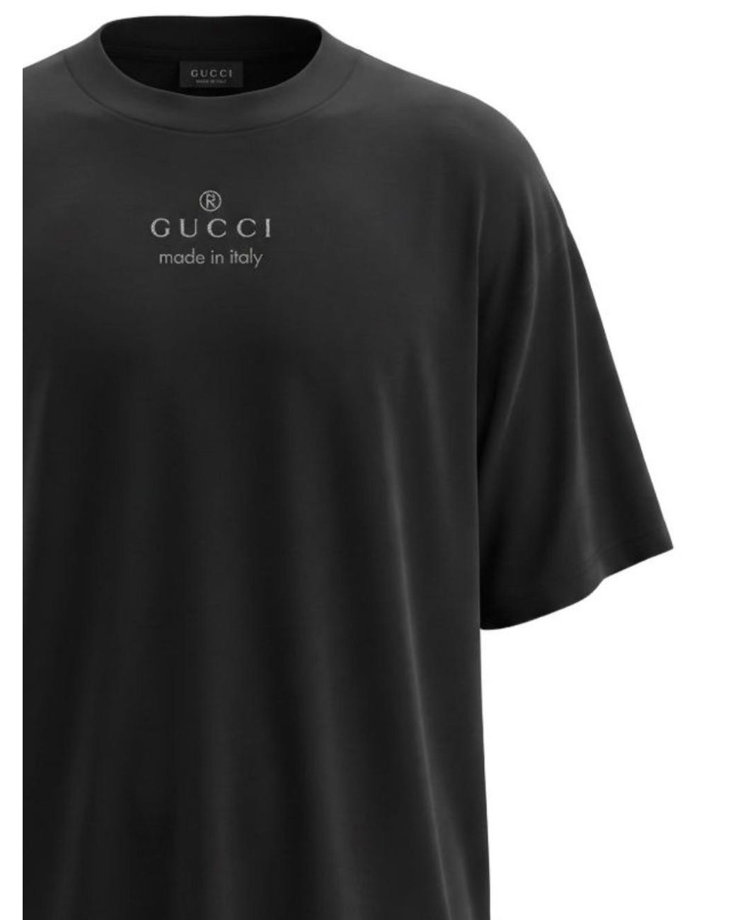 Gucci Black Logo Detailed Crewneck T-Shirt for men