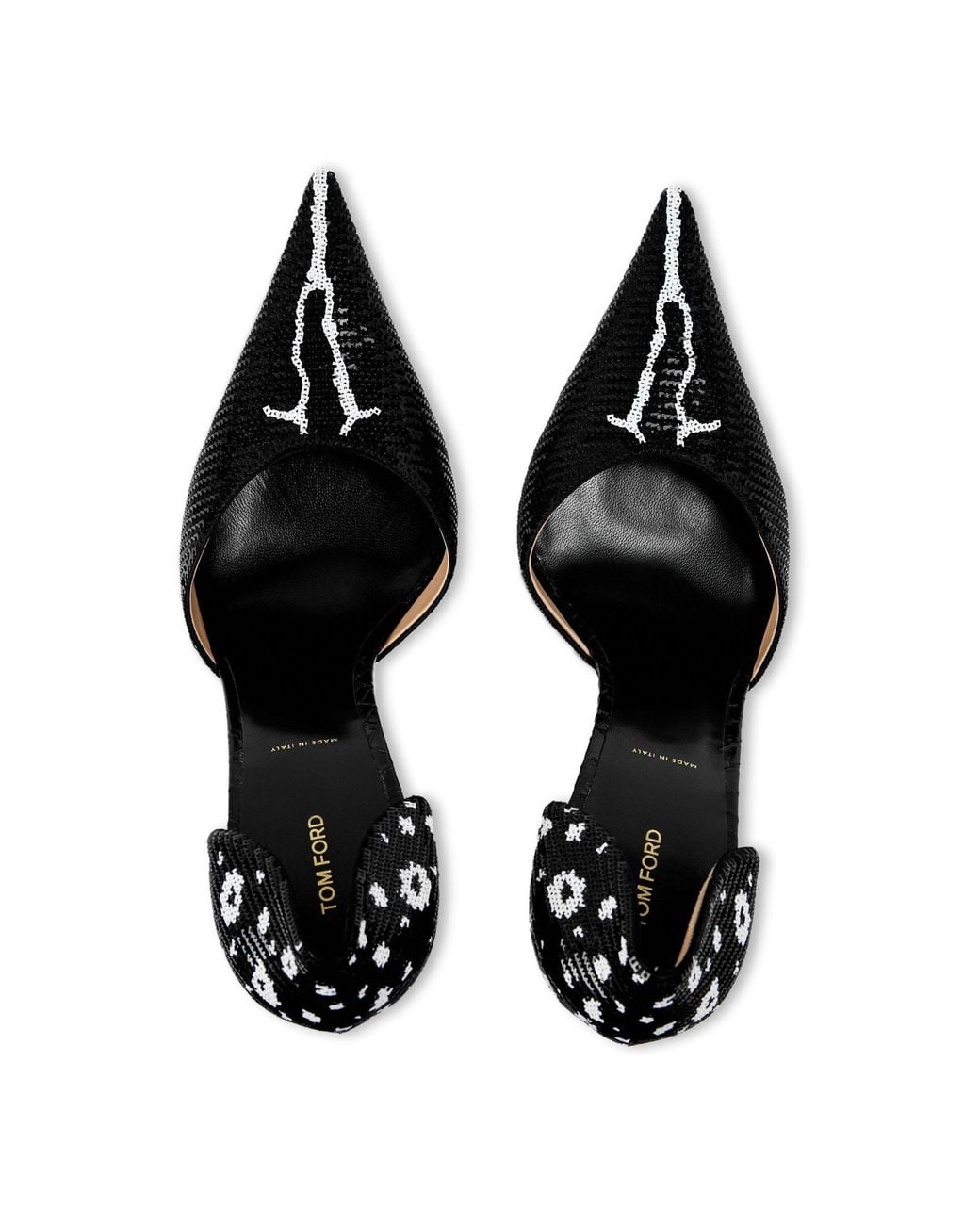 Tom Ford Black Sequin D'Orsay Stiletto Pumps
