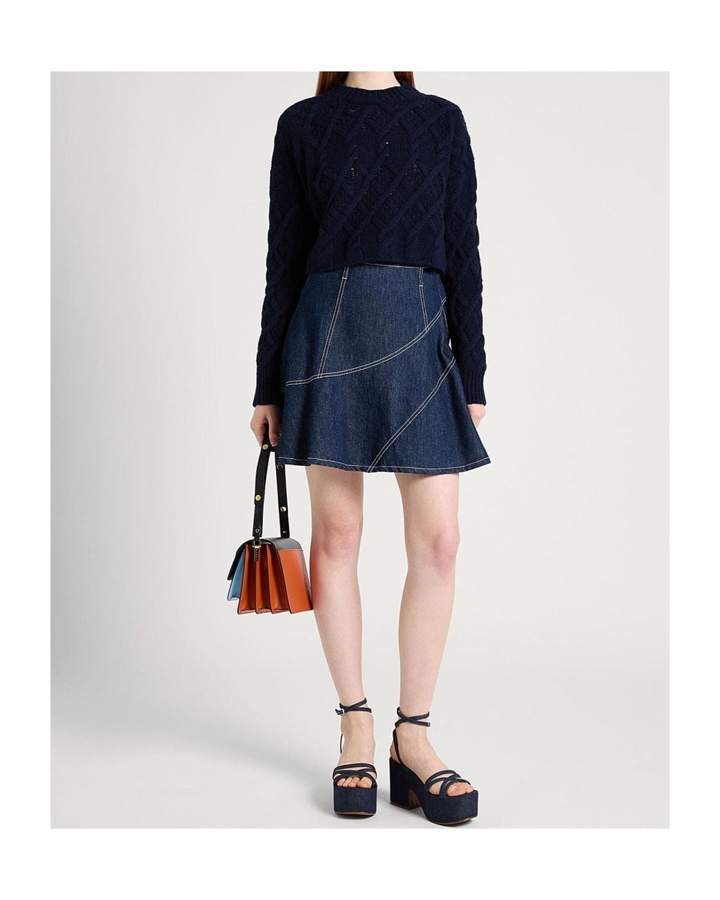 MAX&Co. Blue Ribbed Crew Neck Sweater