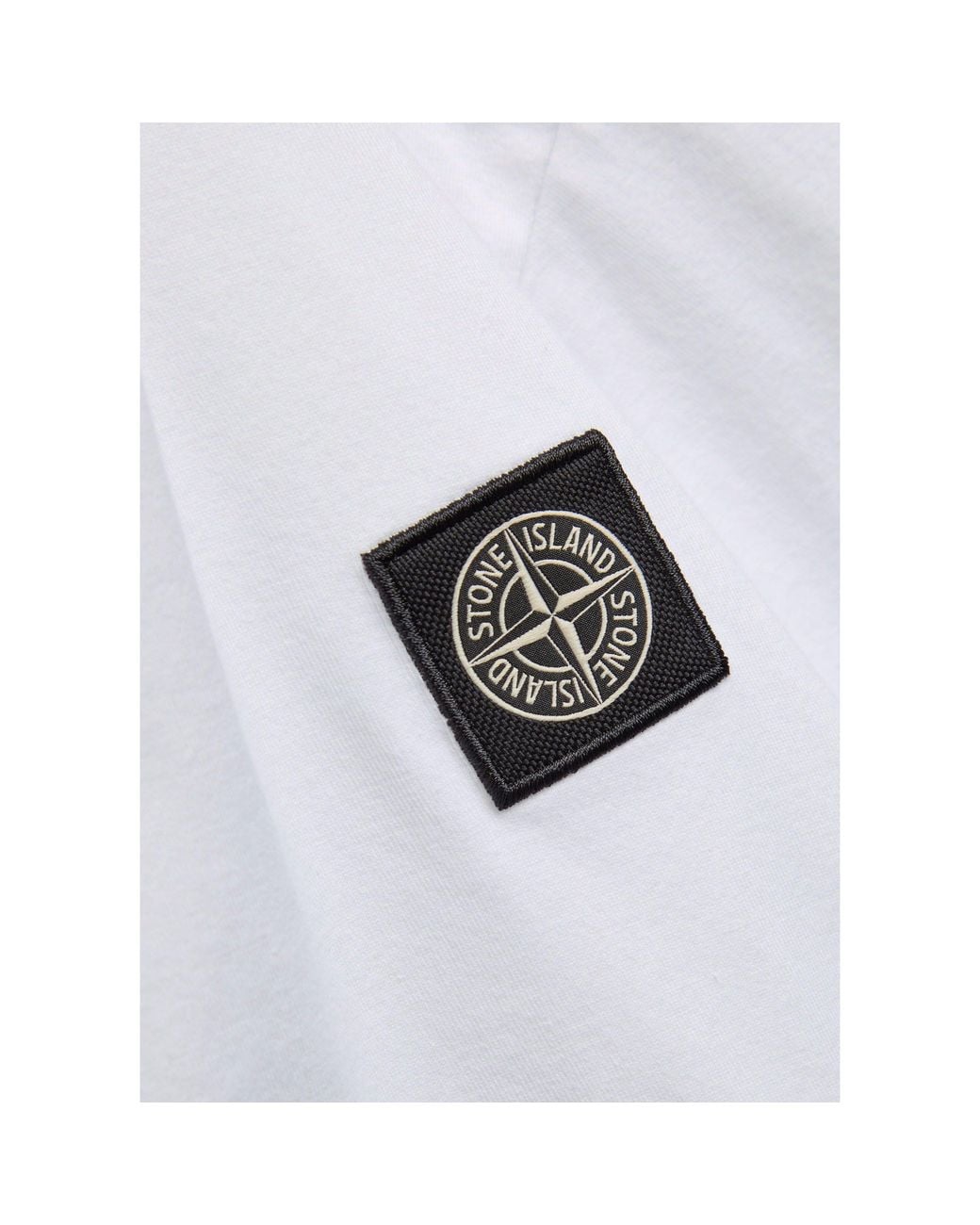 Stone Island White Compass Badge Cotton T-Shirt for men