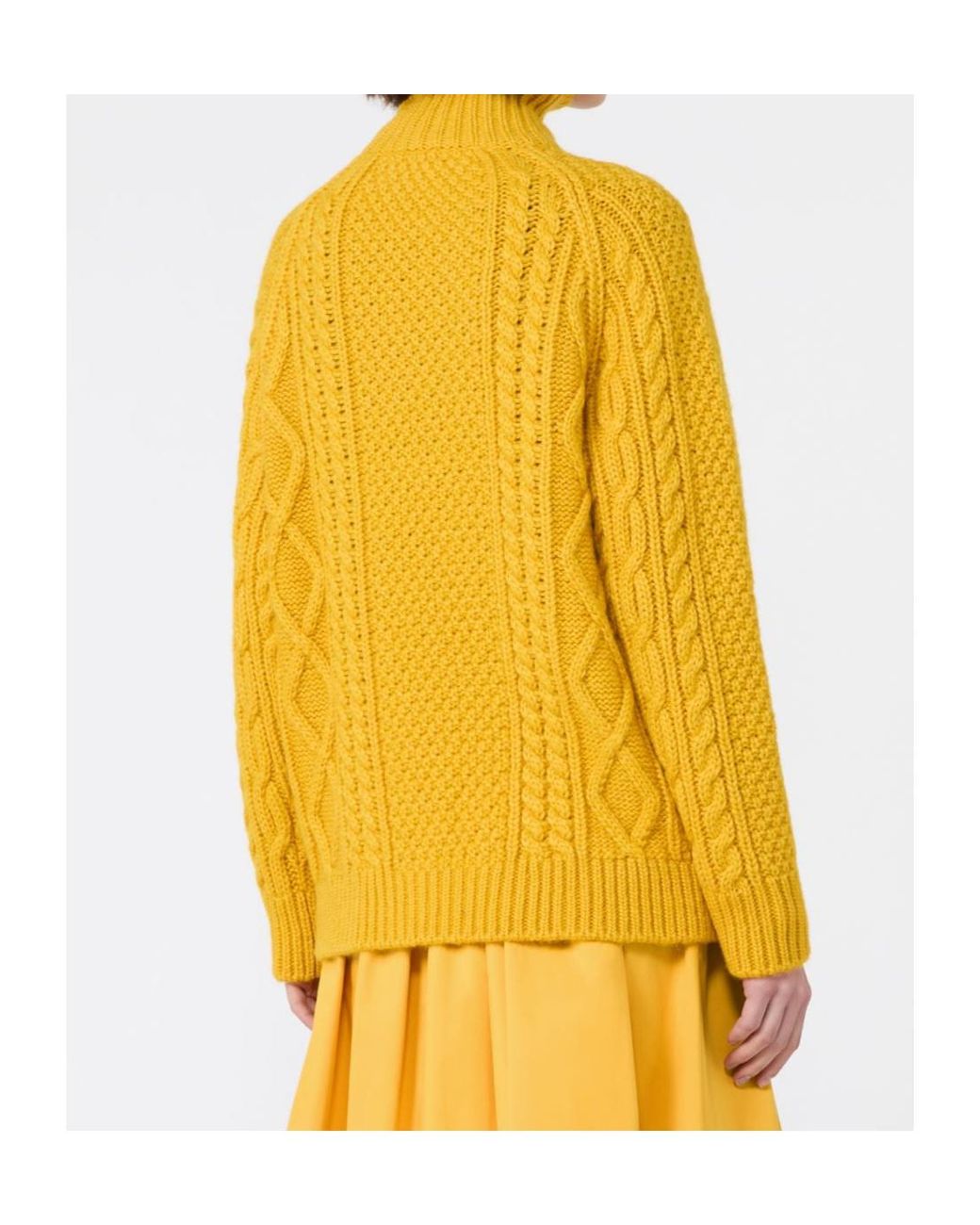 Weekend by Maxmara Yellow Wool-Blend Rollneck Sweater