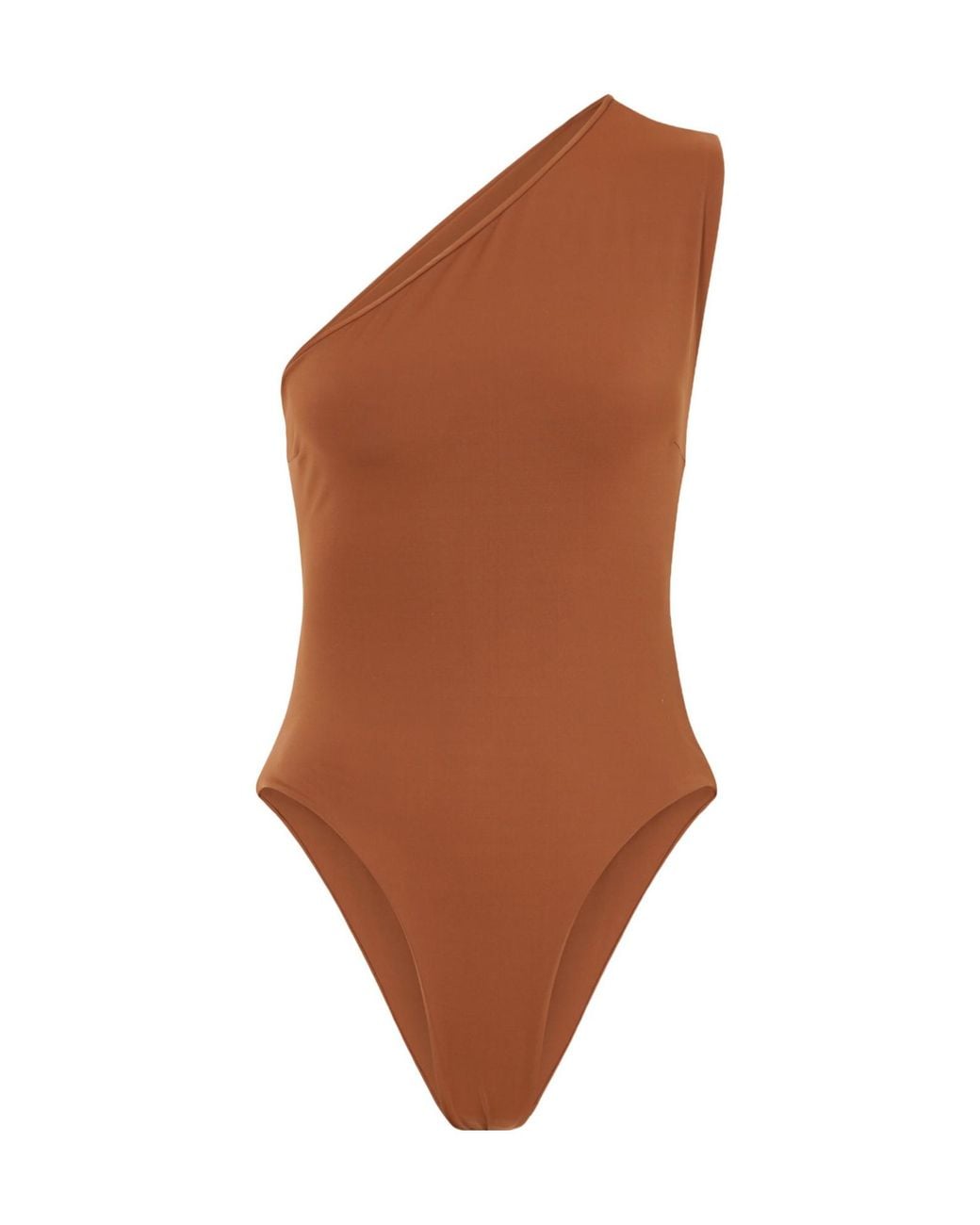 Haight Brown Luisa One-Shoulder Asymmetric Swimsuit