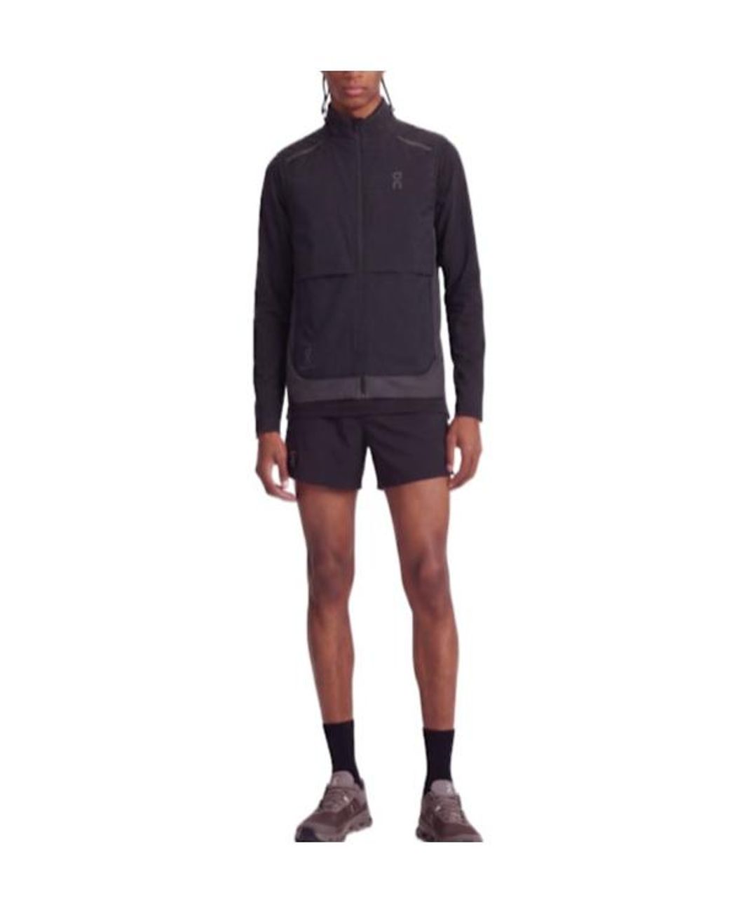 On Shoes Black Sports Shorts With Elasticated Waistband for men