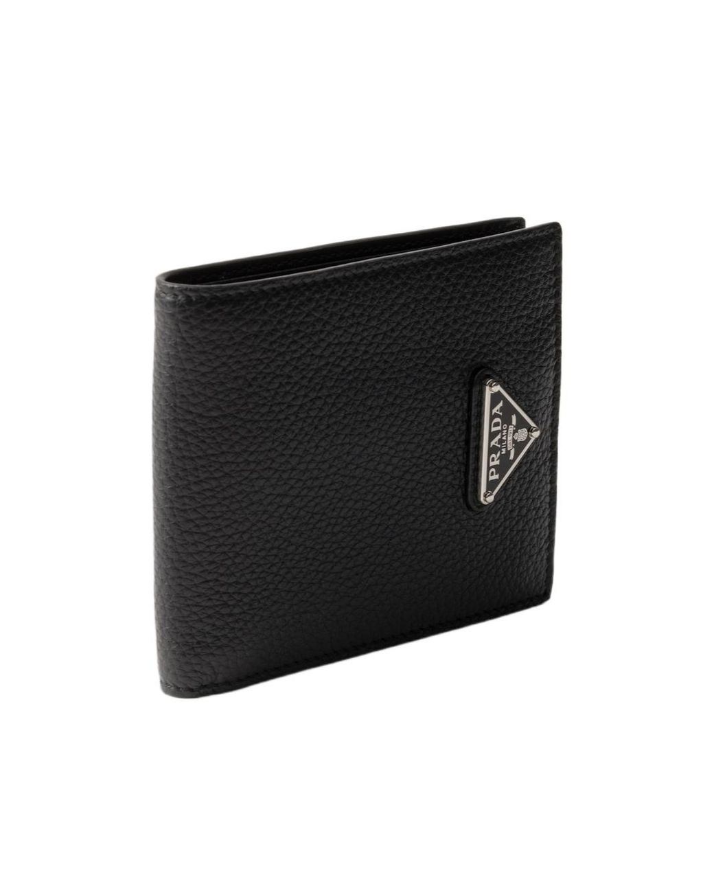 Prada Black Triangle-Logo Wallet for men