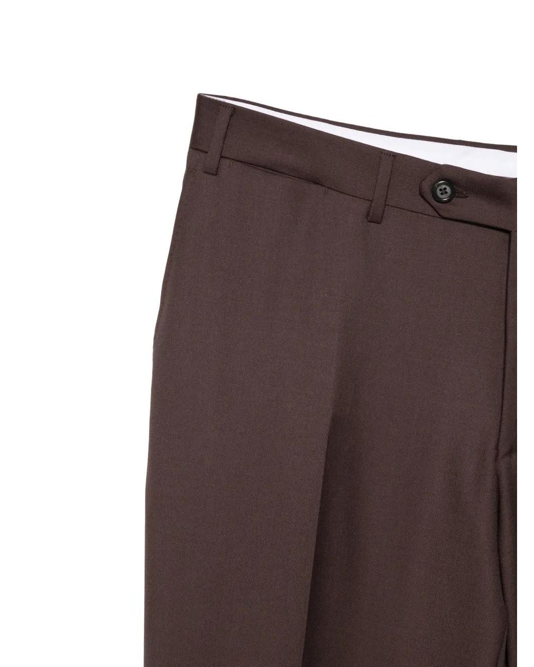 Canali Brown Drawstring Trousers for men
