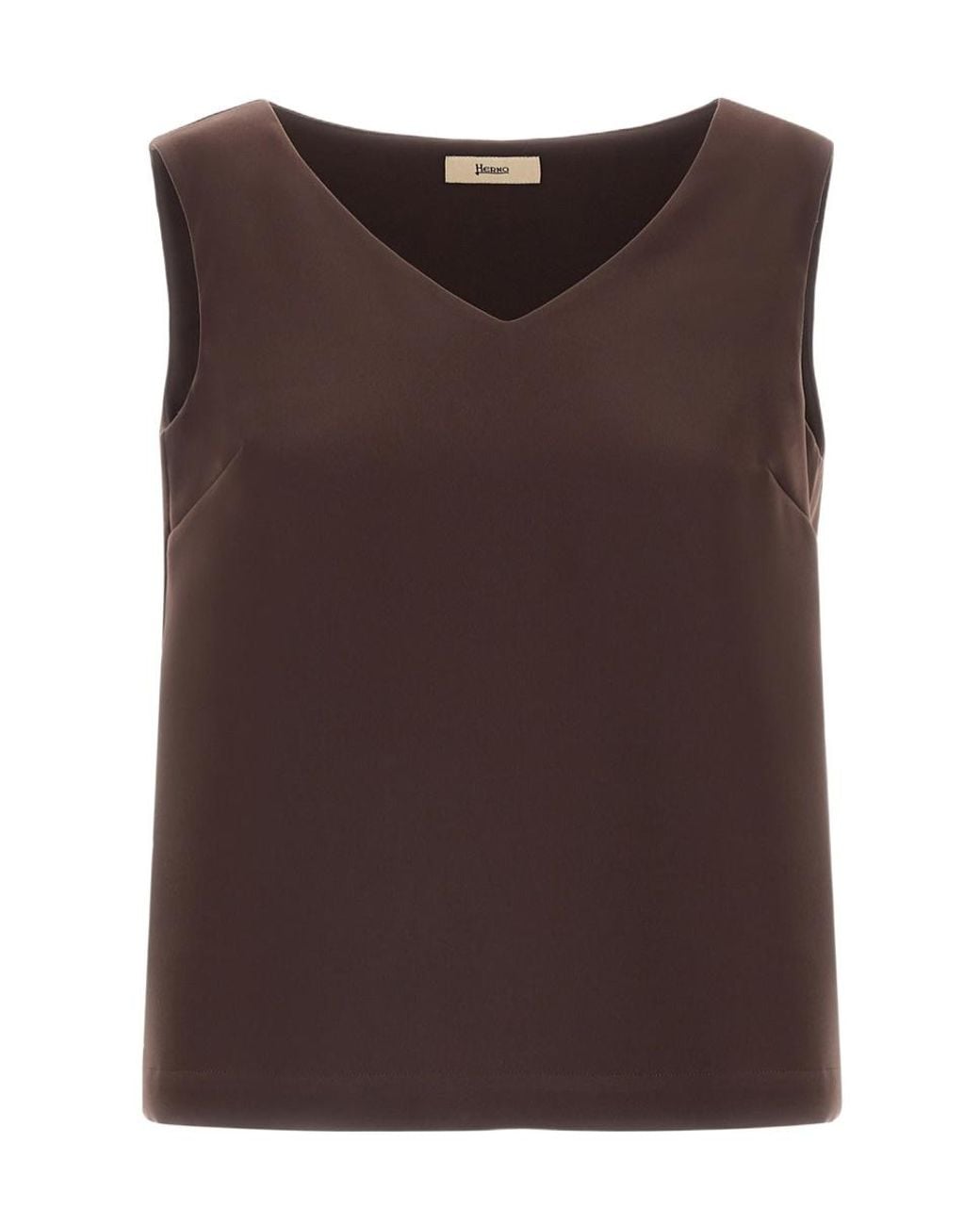 Herno Brown Resort V-Neck Top