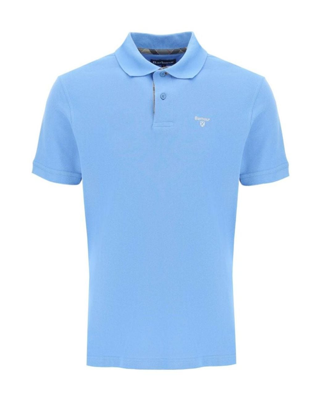 Barbour Blue Logo Embroidered Short Sleeved Polo Shirt for men