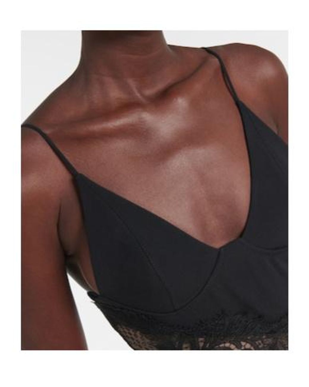 David Koma Black Asymmetric Lace-Trimmed Minidress