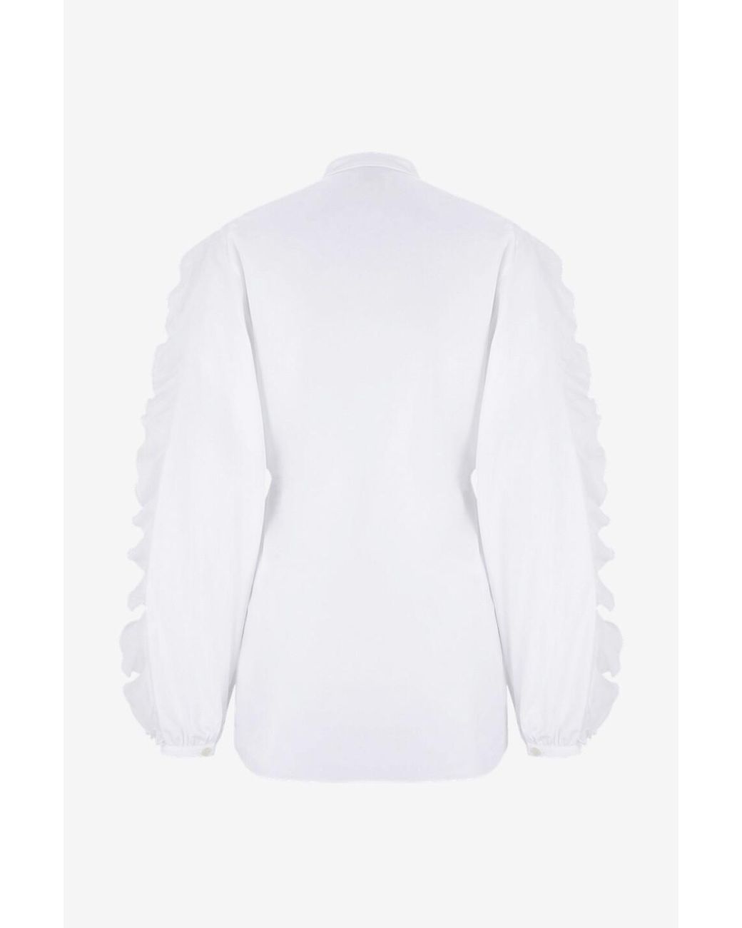 Giambattista Valli White Ruffle-Trimmed Poplin Shirt