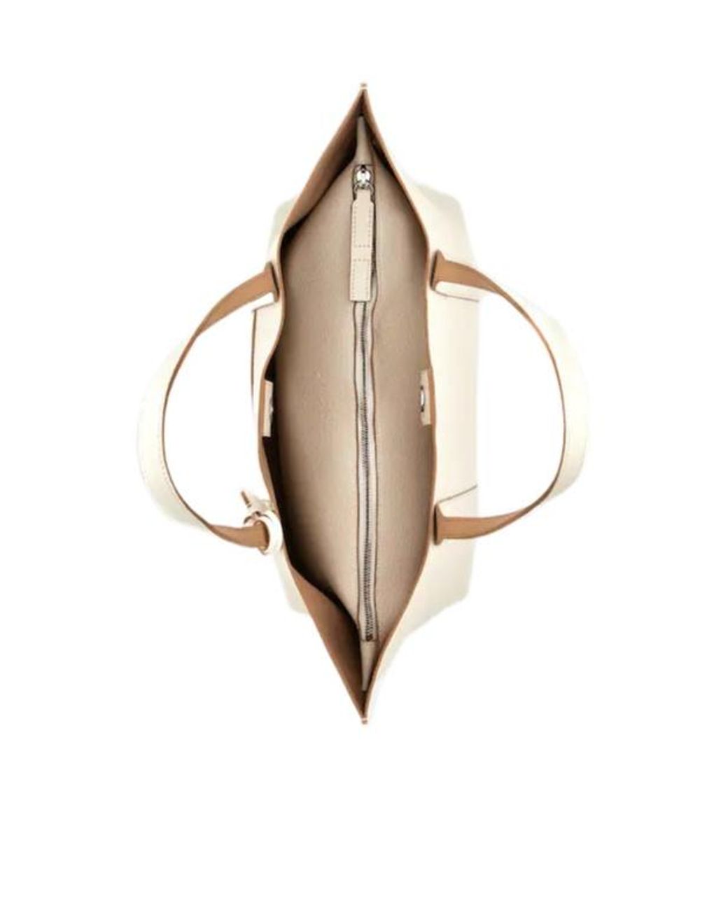 Hogan White Hanging Accent Script Top Handle Bag