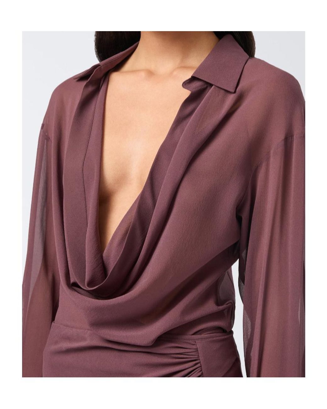 ANDAMANE Purple Lilia Cowl Neck Blouse