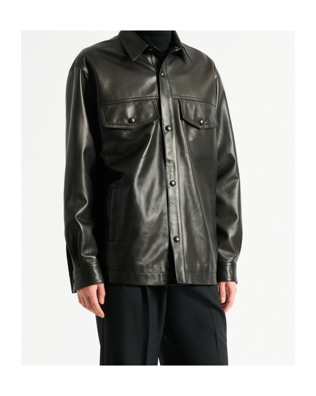 Balmain Black Collared Button-Up Jacket for men