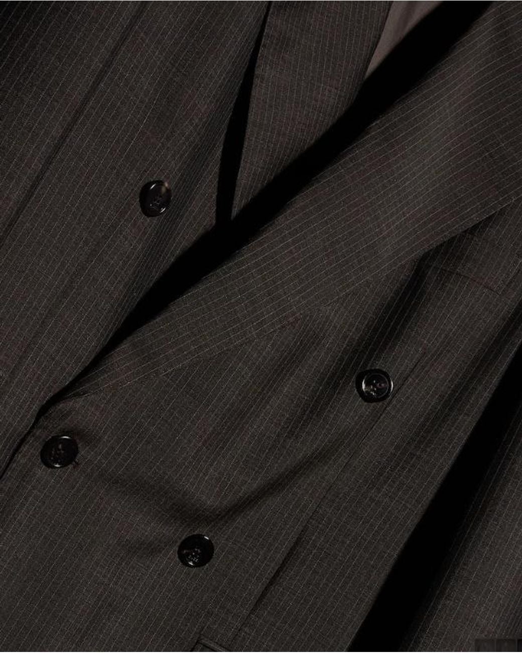 Gucci Black Pinstripe Wool Mohair Jacket