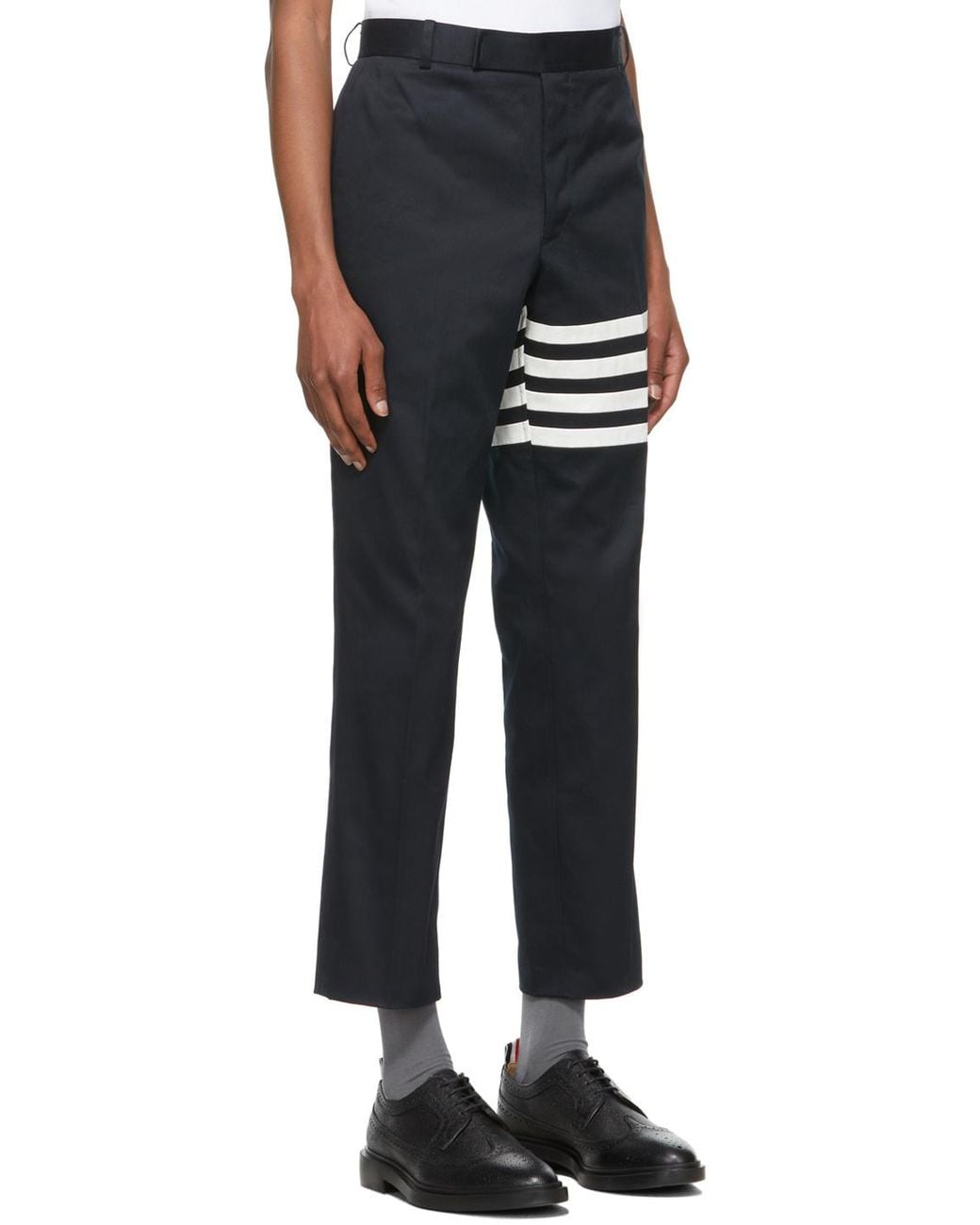 Thom Browne Blue Bar Chino Trousers for men