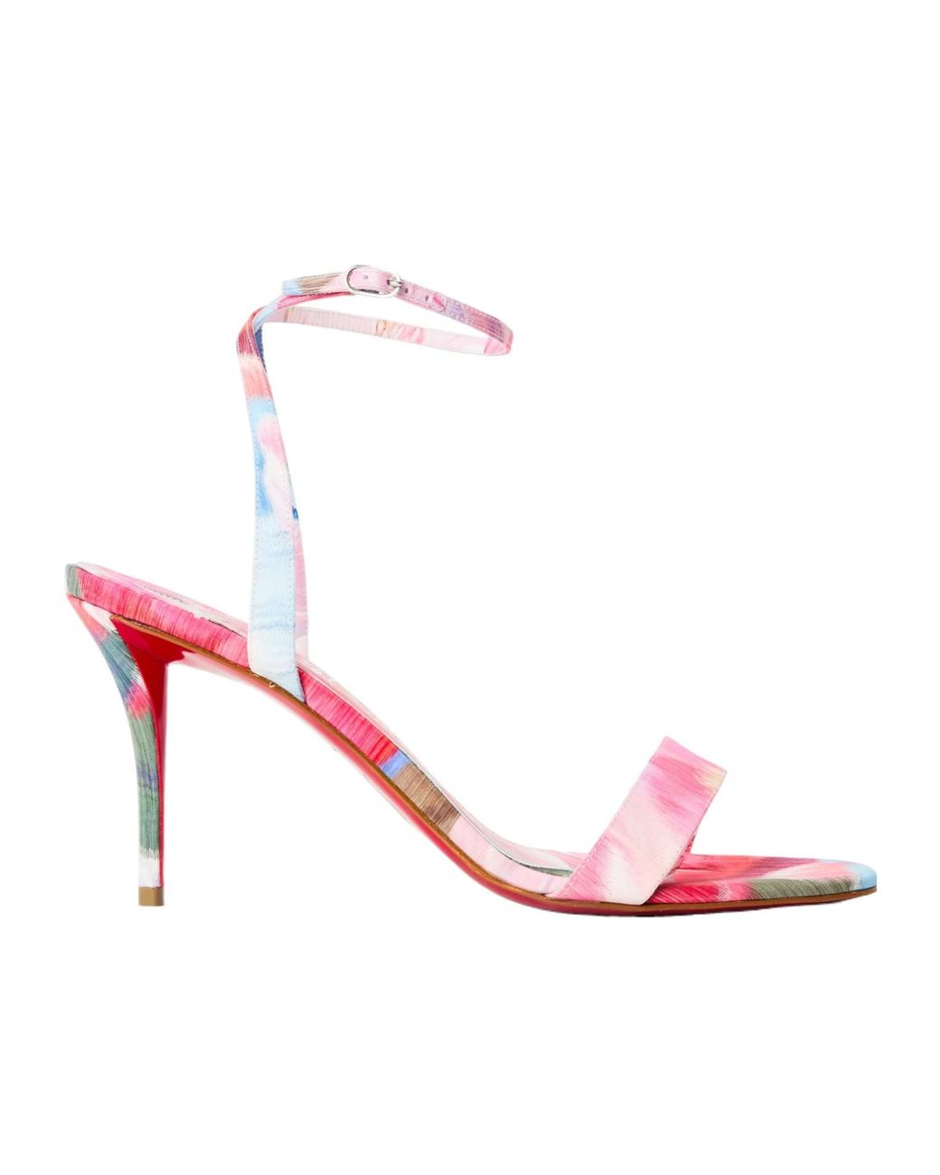 Christian Louboutin Pink Logo Heel Sandals