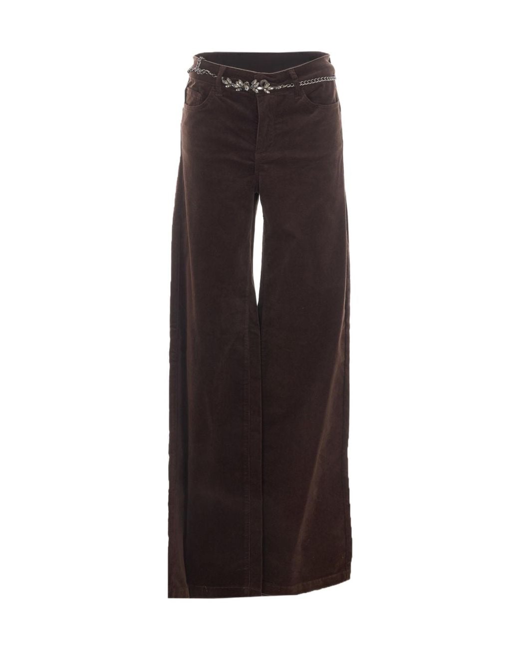 Liu Jo Brown Velvet Flare Pants