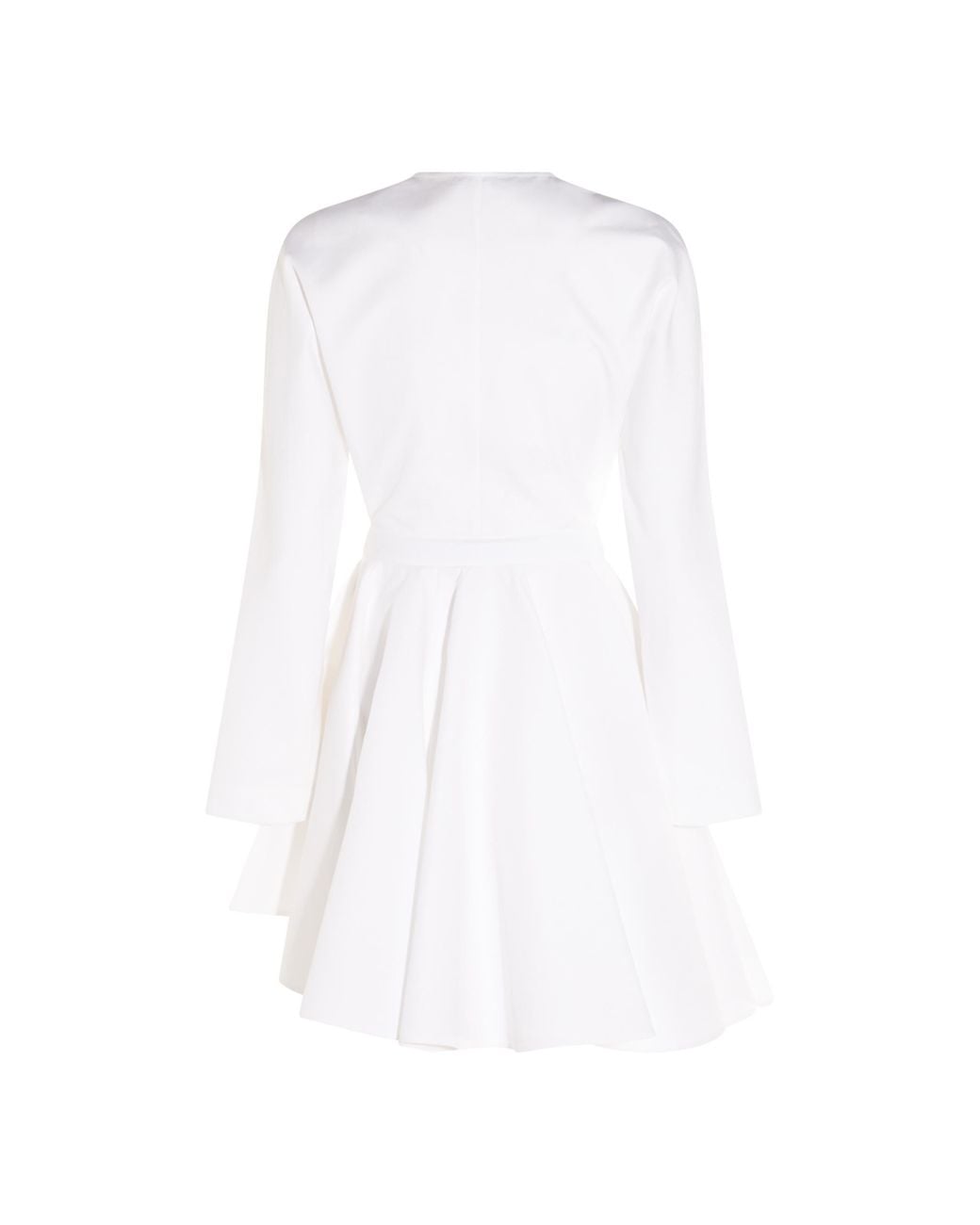 Alaïa White Alaïa Asymmetrical V-Neck Short Dress