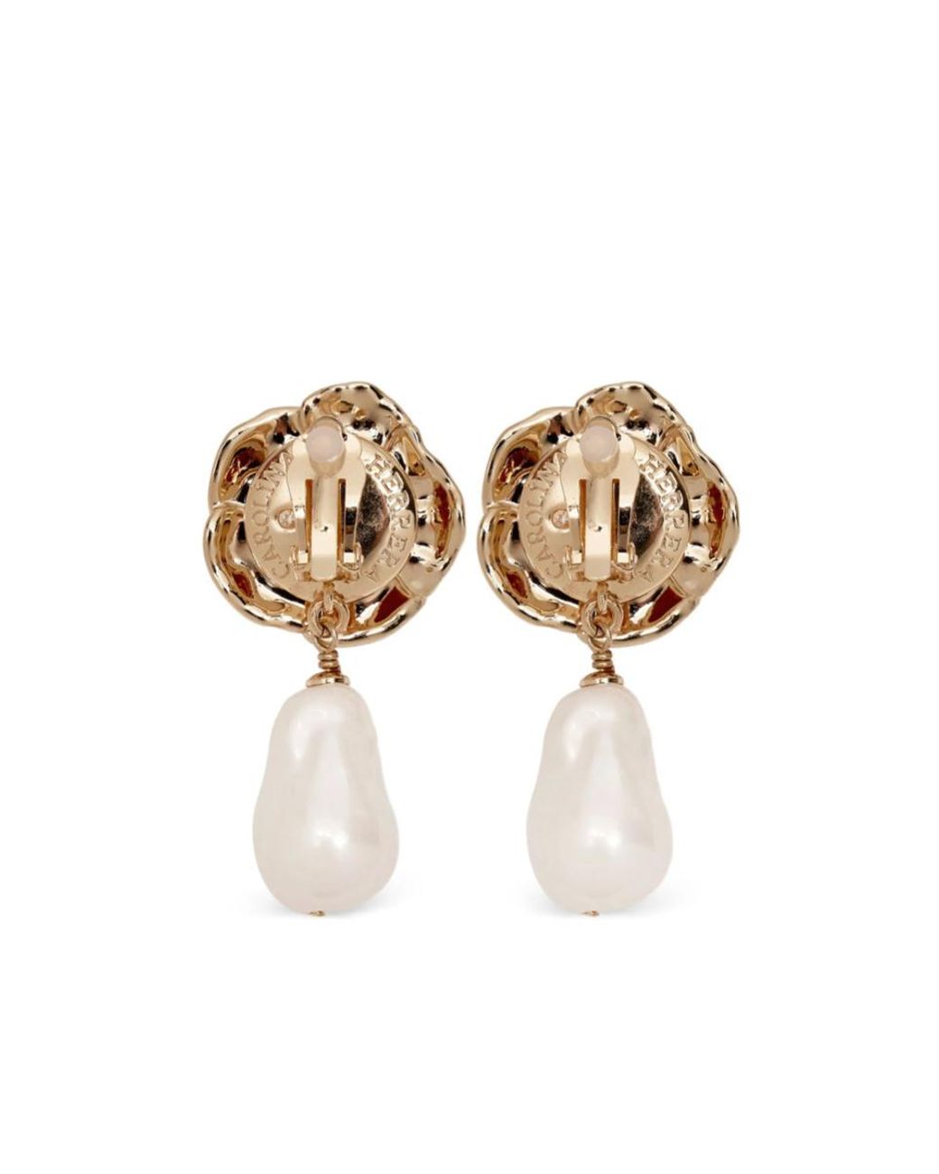 Carolina Herrera White Pendant Earrings
