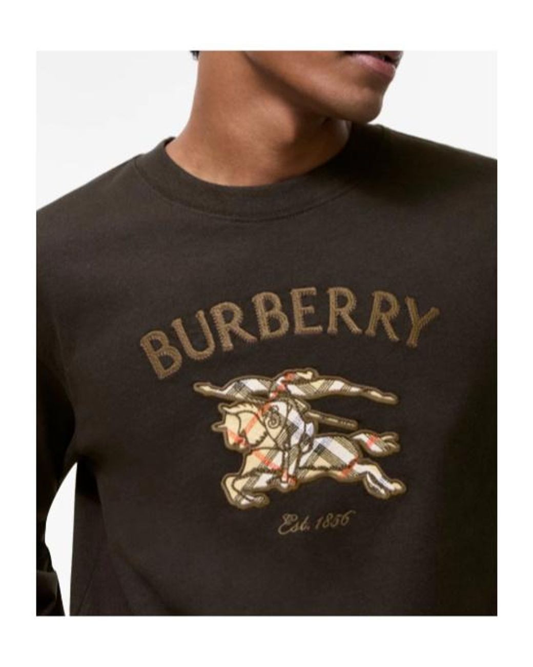 Burberry Black Knight Check Cotton Long-Sleeve T-Shirt for men