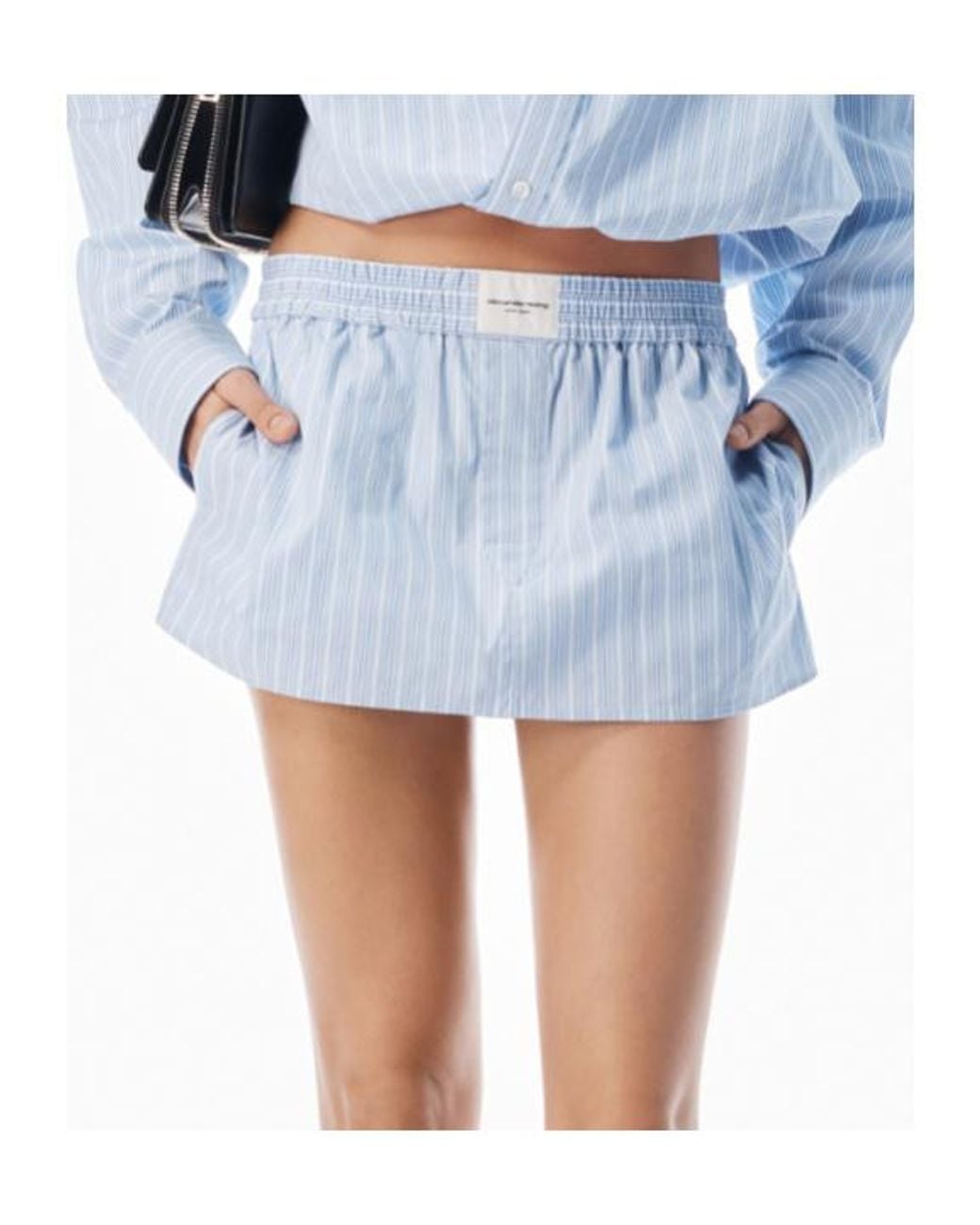 Alexander Wang Blue Mid-Rise Mini Boxer Skort