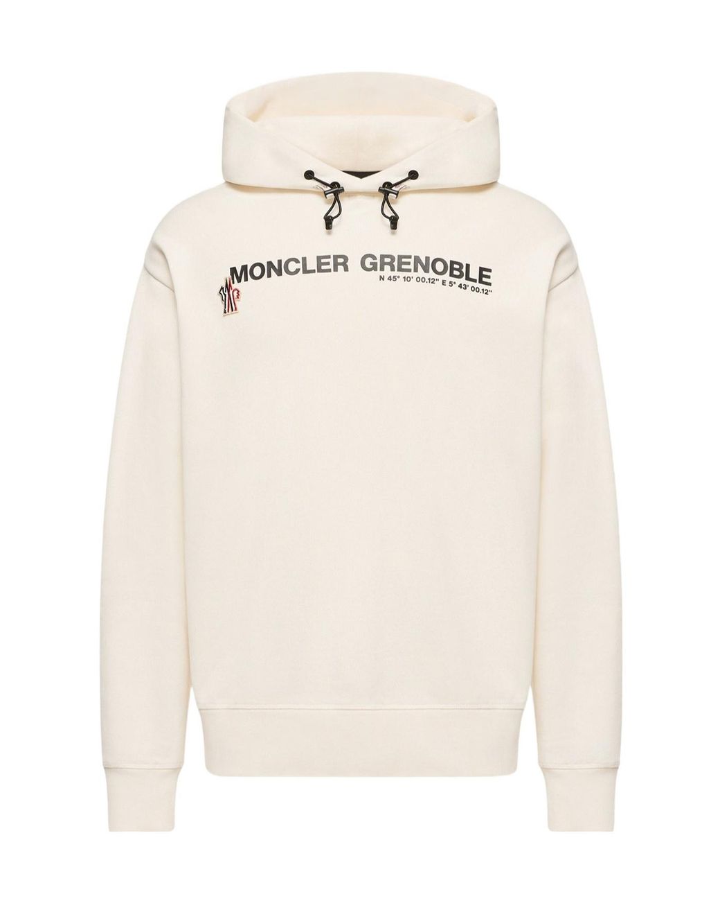 Moncler White Coordinates Logo Cotton Hoodie for men