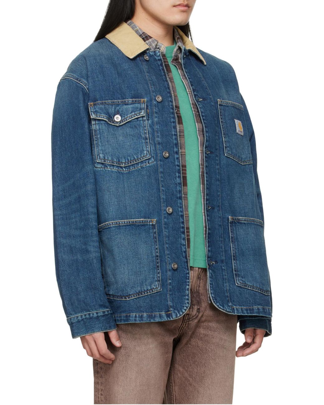 Carhartt Blue Warren Denim Chore Coat for men