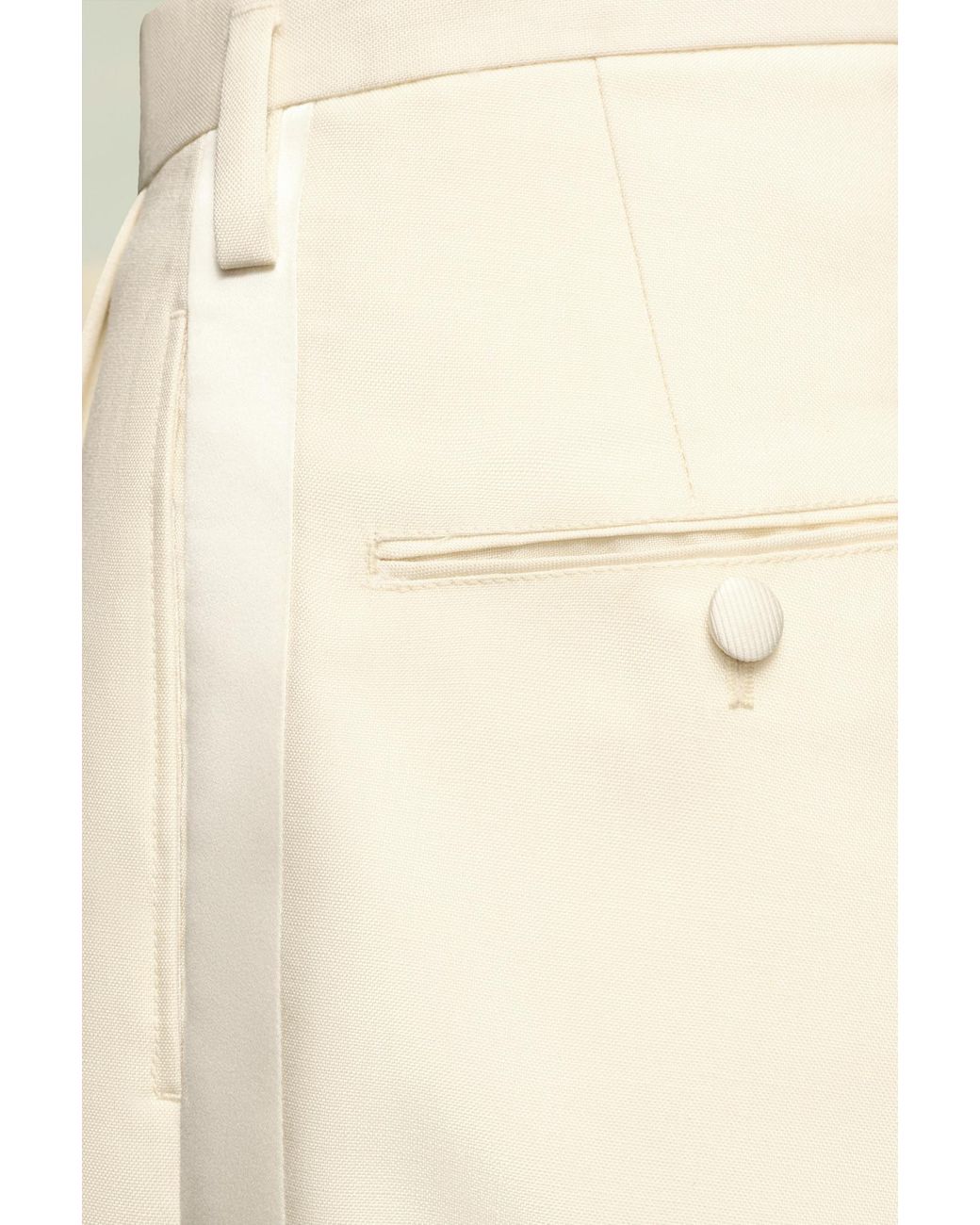 Maison Margiela White Pleated Tapered Leg Trousers for men