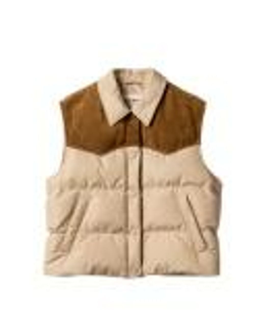 Miu Miu Natural Technical Pongé And Leather Down Vest
