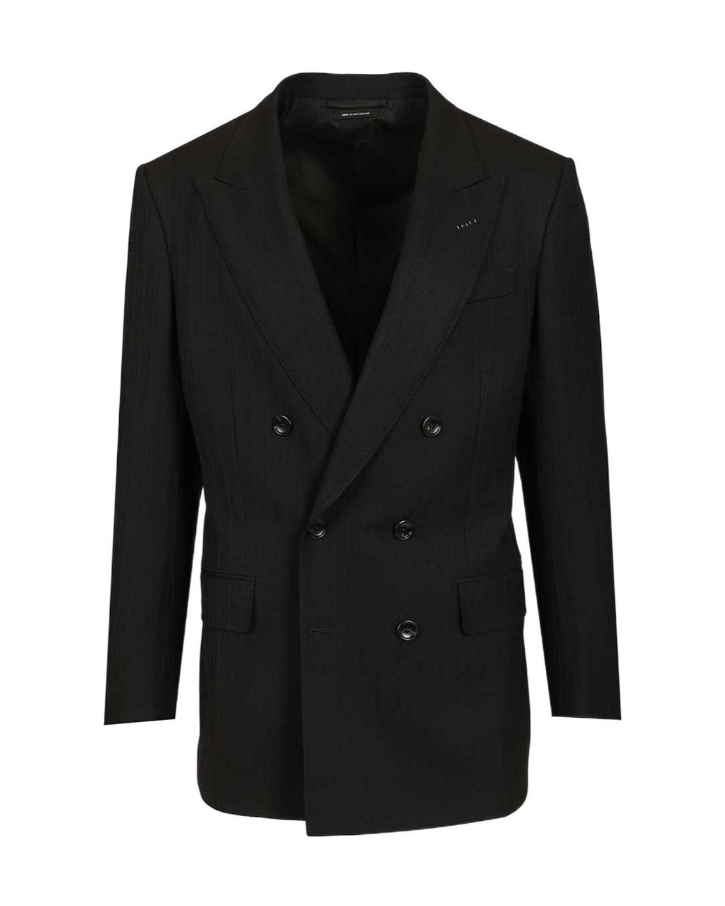 Tom Ford Black Satin Striped Blazer for men