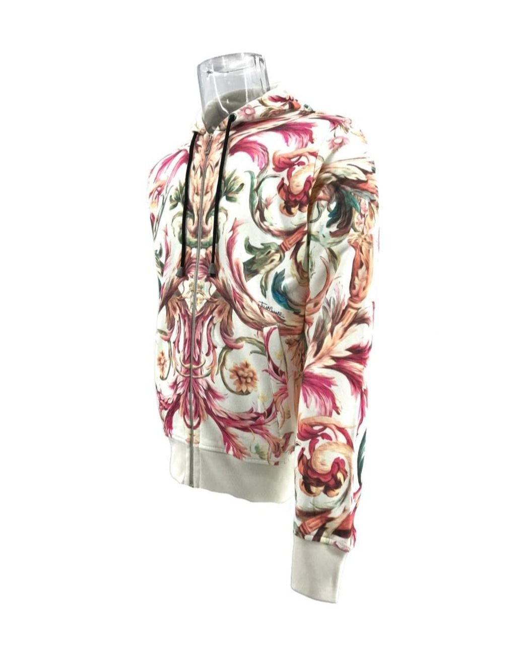 Just Cavalli White Zipper Long-Sleeved Sweater for men